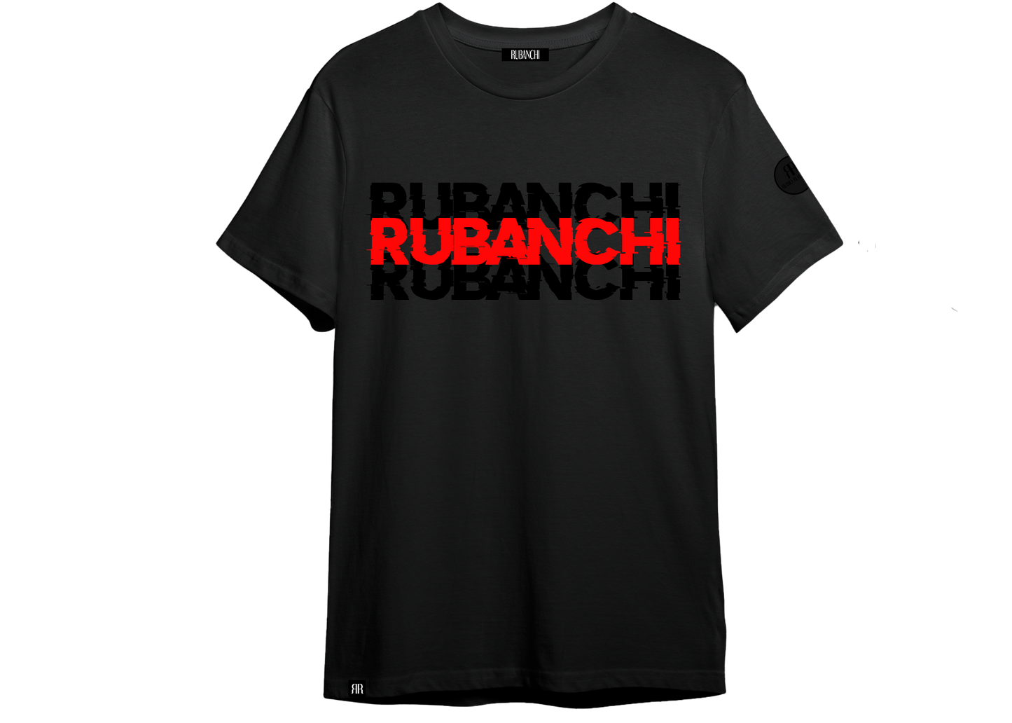 RUBANCHI GLITCH MENS WHITE SHORT SLEEVE T-SHIRT