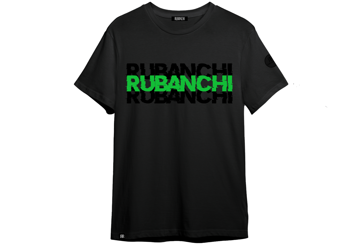RUBANCHI GLITCH MENS WHITE SHORT SLEEVE T-SHIRT