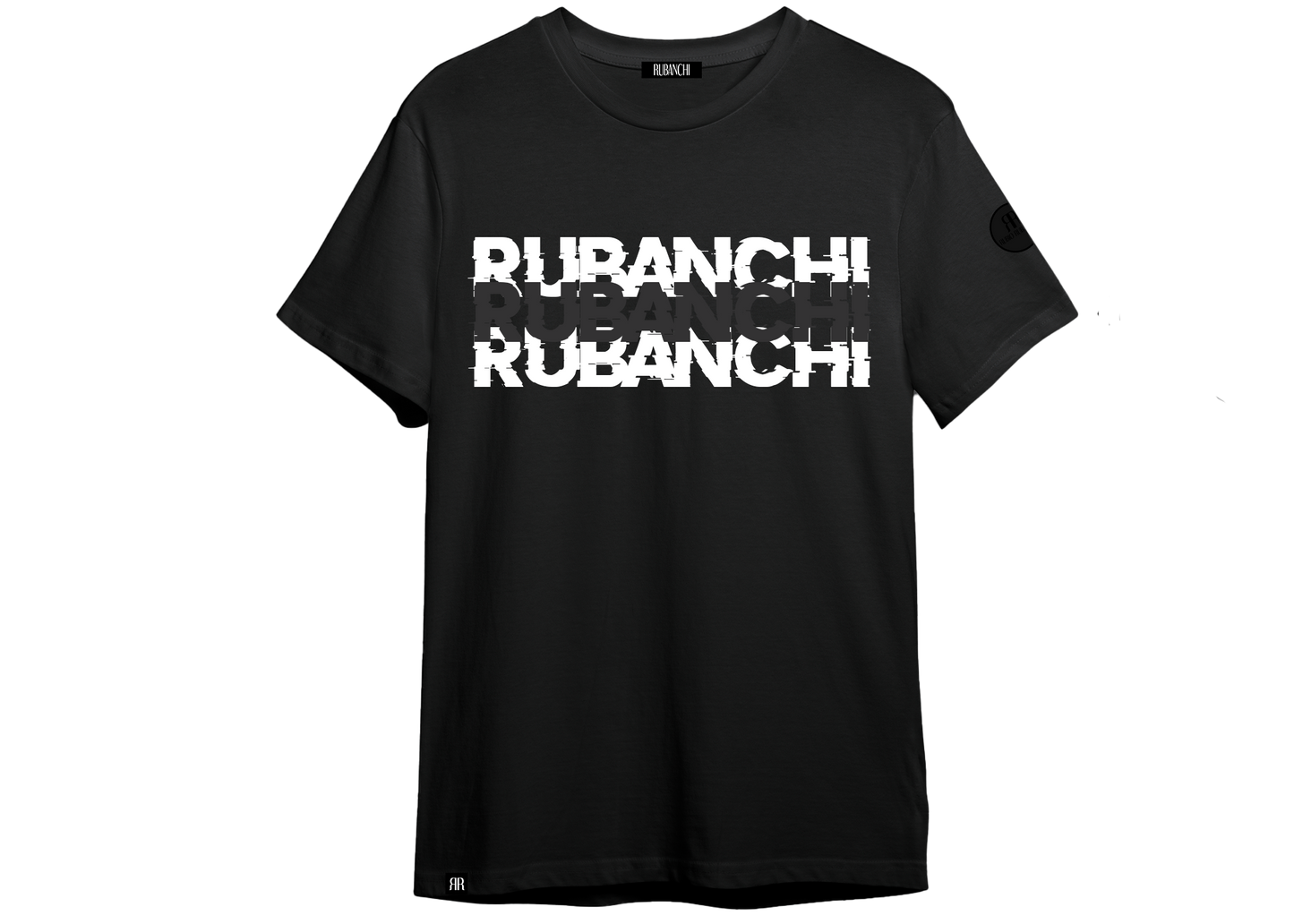 RUBANCHI GLITCH MENS WHITE SHORT SLEEVE T-SHIRT